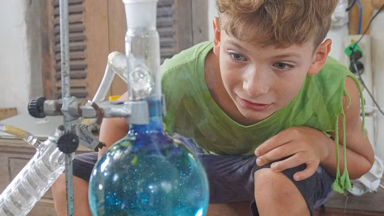 kid play and learn about science