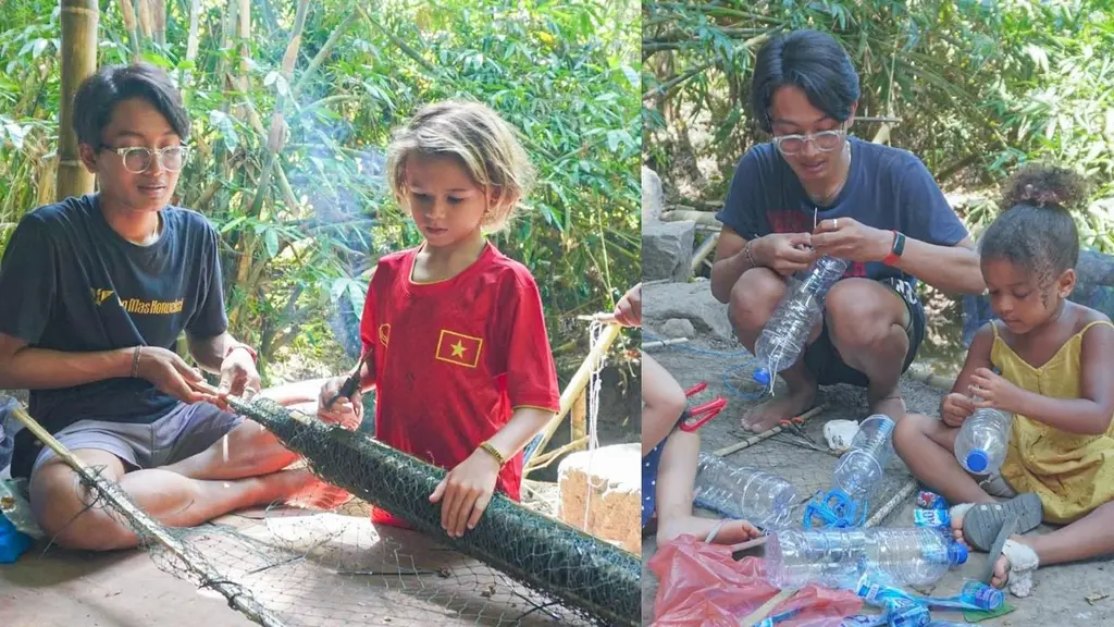 student Build Trash Nets