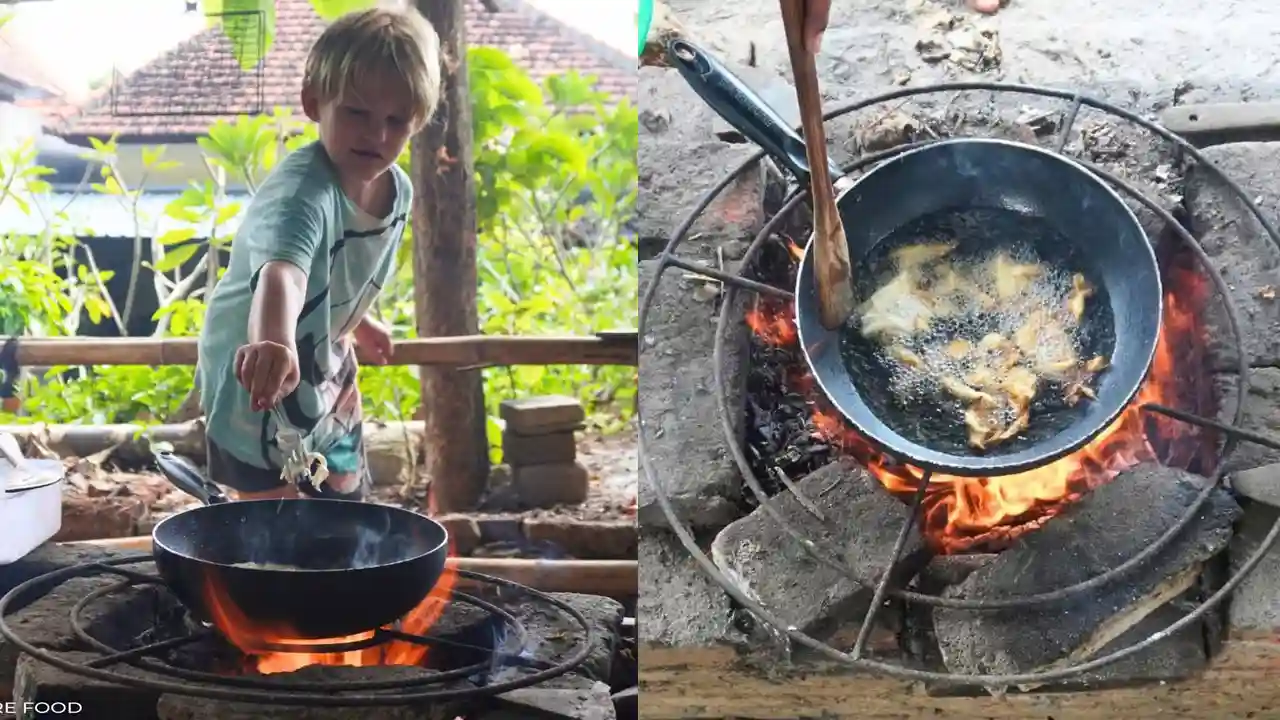 student practice outdoor cooking